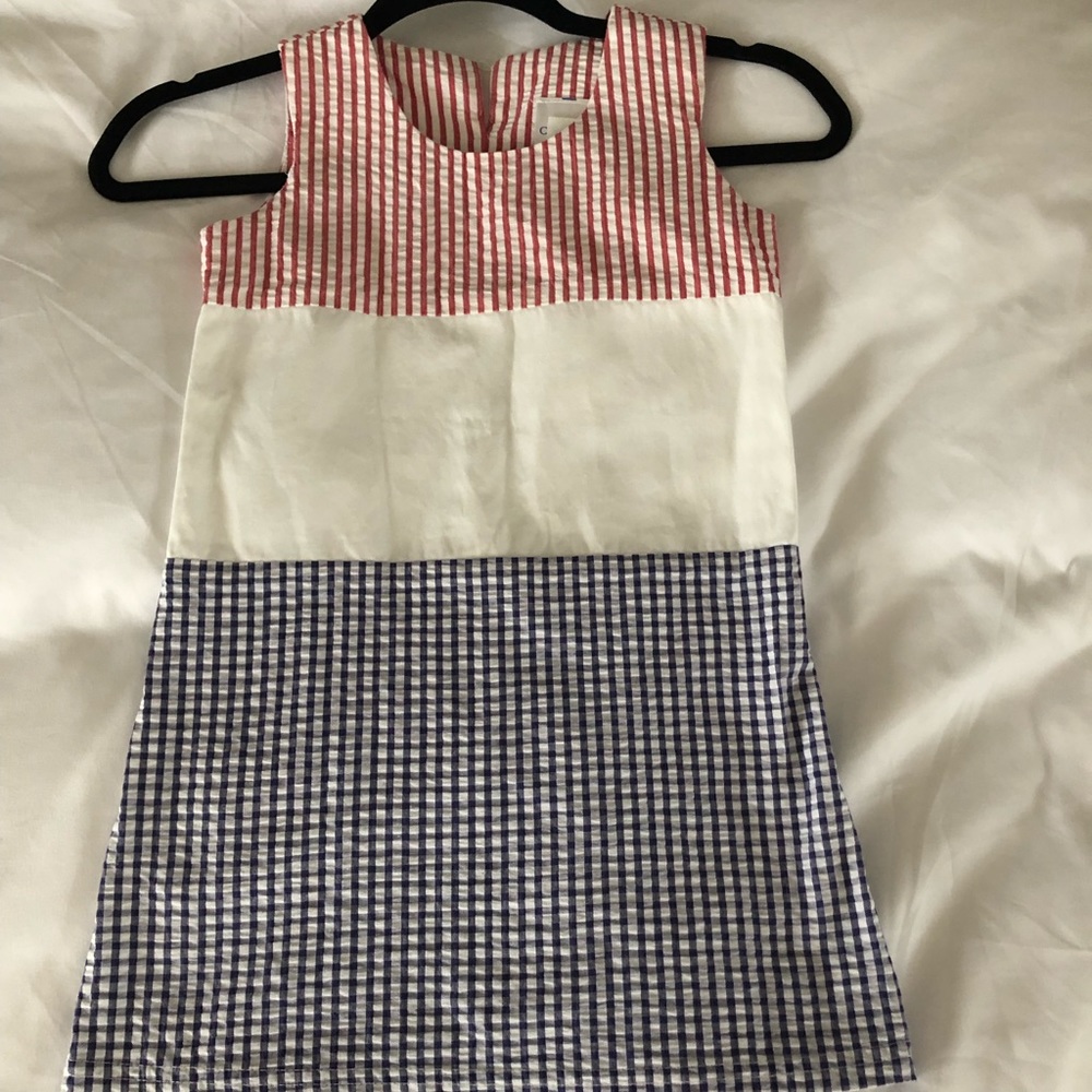 Red white and blue seersucker dress size 5/6